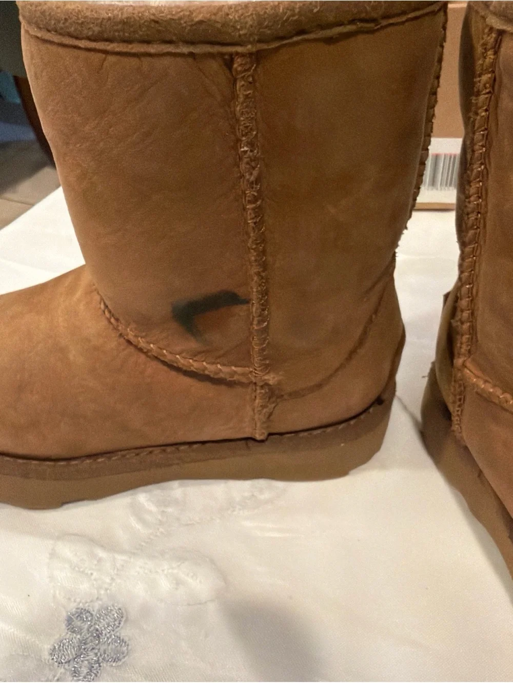 UGG Kids Chestnut Brown Shearling-Lined Mittens